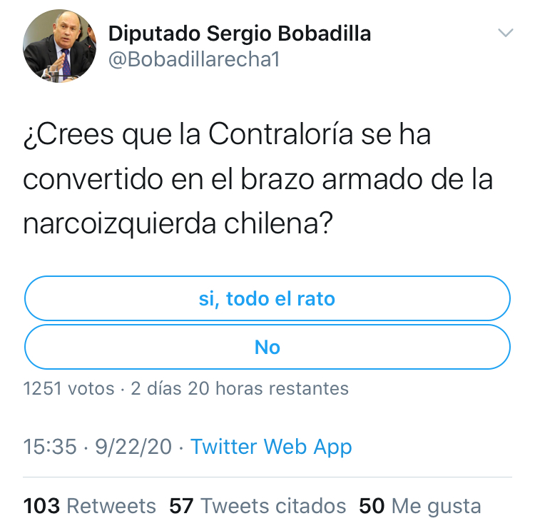 NÚÑEZ LLEVARÁ A ÉTICA A DIPUTADO UDI BOBADILLA POR ACUSAR A LA CONTRALORÍA DE SER EL “BRAZO ARMADO DE LA NARCO IZQUIERDA”