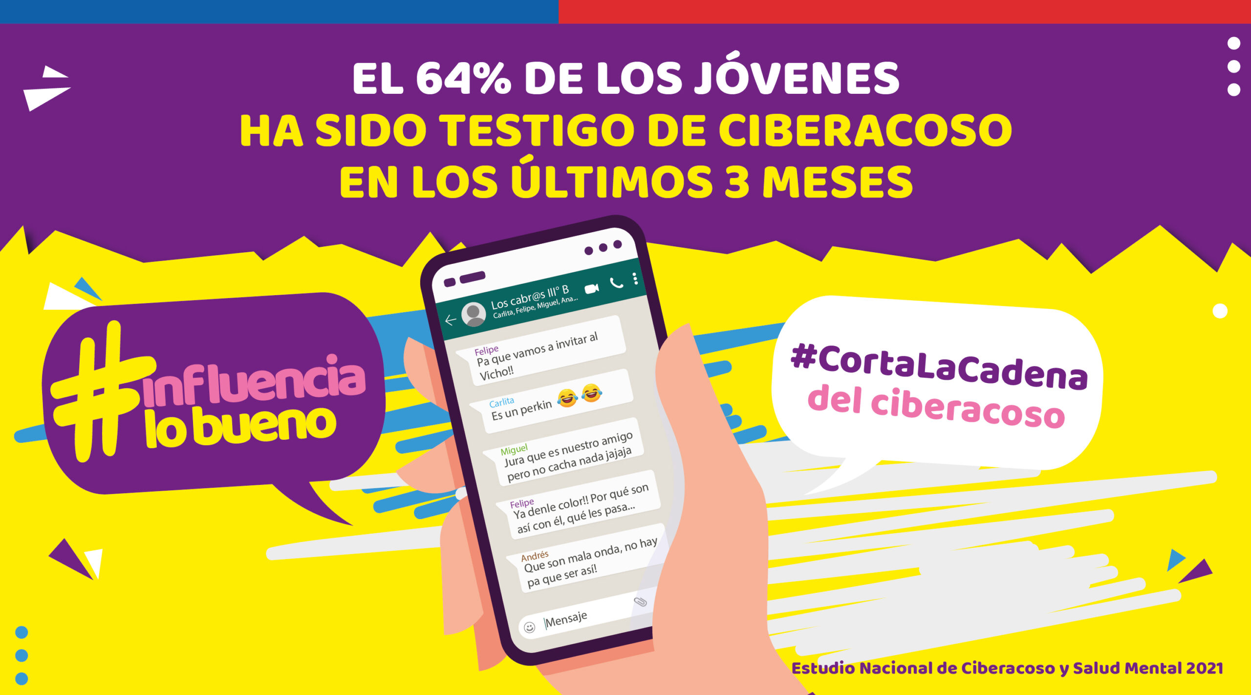 #InfluenciaLoBueno: Gobierno lanza campaña contra el ciberacoso y llama a fomentar el buen trato en redes sociales