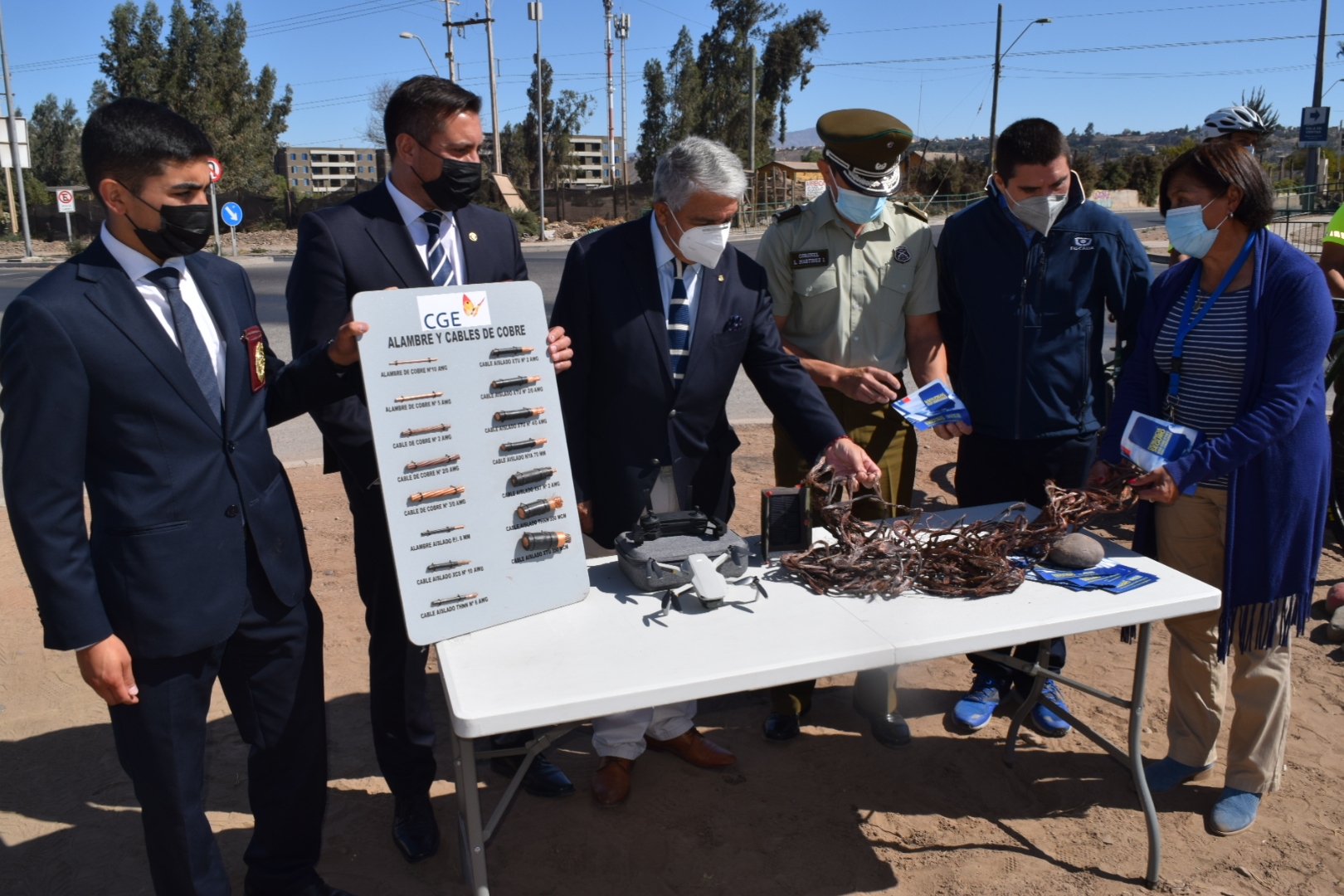 Municipio de Ovalle lanzó campaña para evitar robo de cables en Avenida Circunvalación