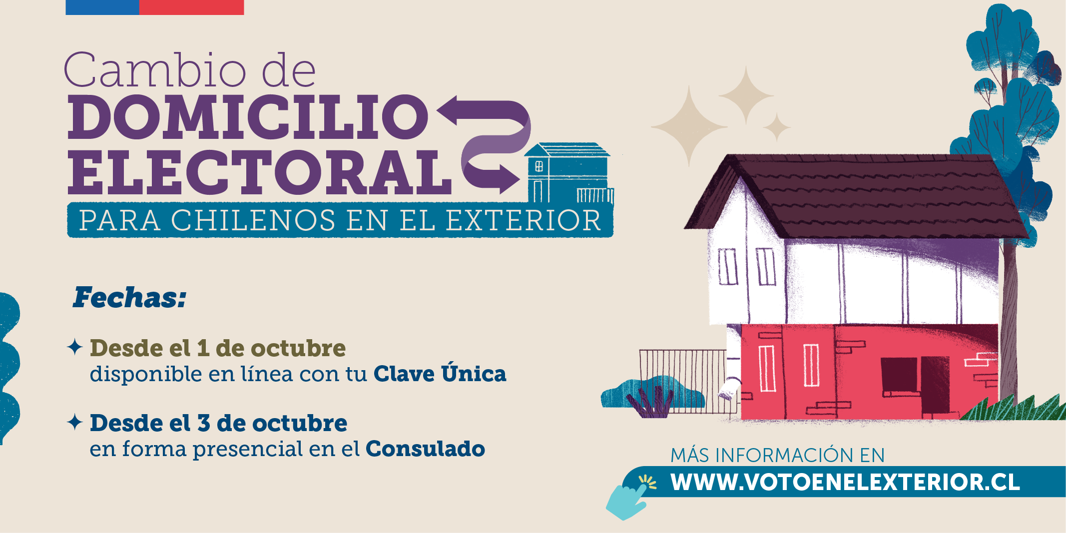 A partir del 1 de octubre se podrá solicitar el cambio de domicilio electoral