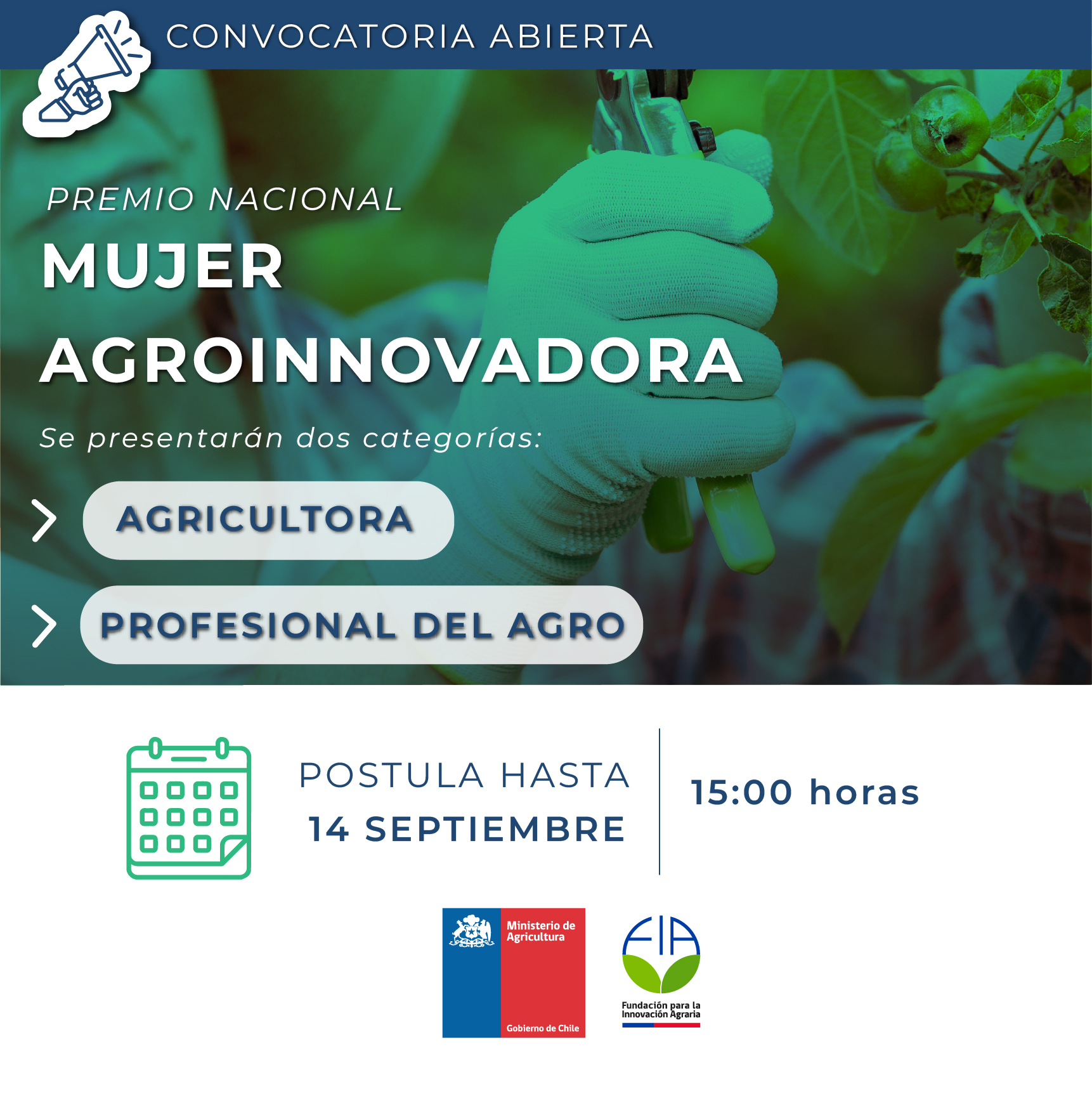 <strong>Abren postulaciones para el Premio Nacional Mujer AgroInnovadora 2023<u></u><u></u></strong>